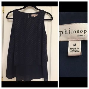 Philosophy Flowy Navy Top